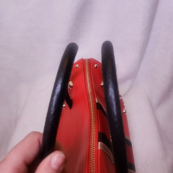 Kate Spade Madison Avenue Stewart Red Carpet Leather Studded Mega Lane Rare Bag - Picture 7 of 16